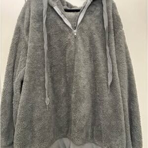 Cozy Gray Fleece Hoodie